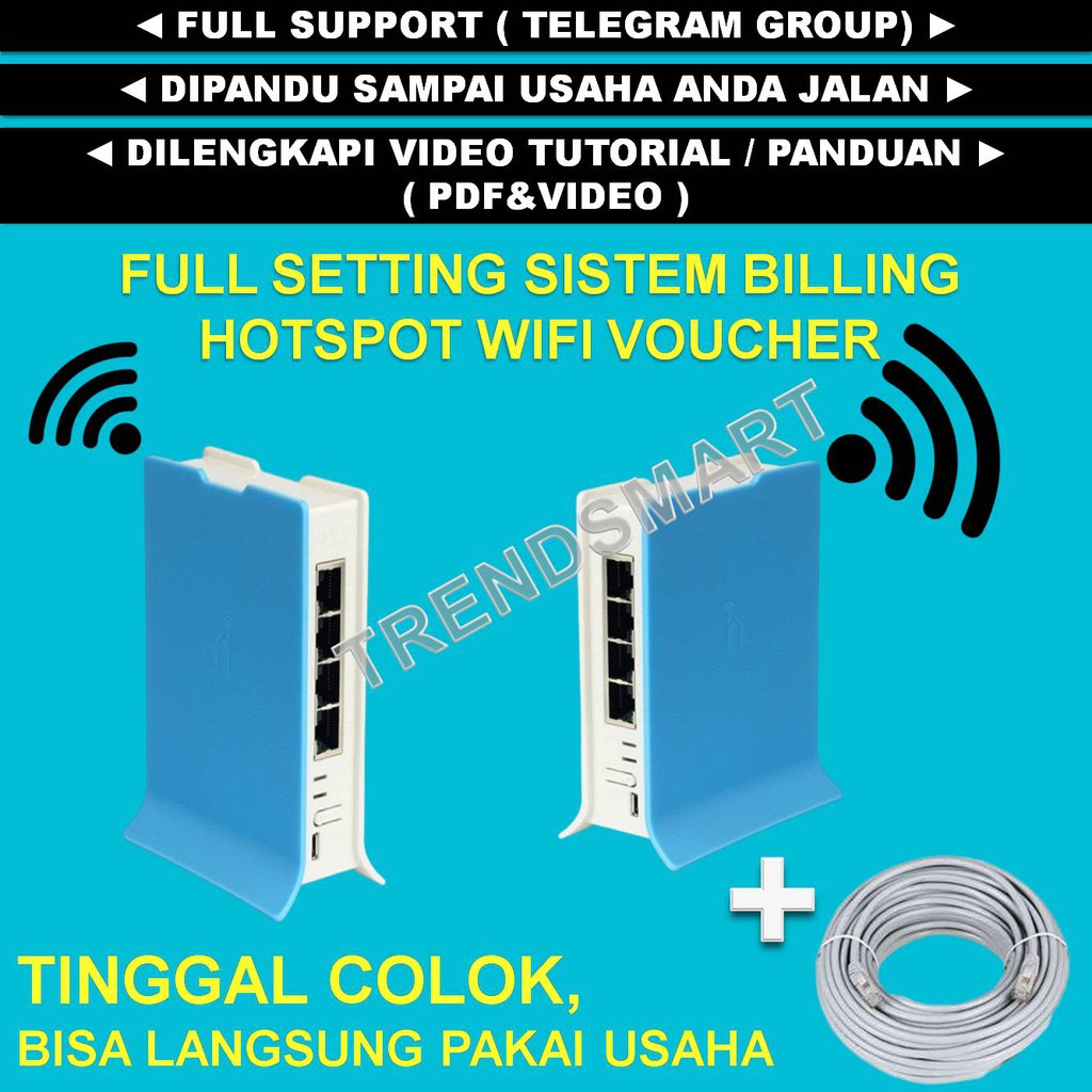 RT RW NET PAKET ALAT USAHA WIFI VOUCHER VOCER GSM MIKROTIK RB941-2ND HAP LITE MINI FULL SETTING