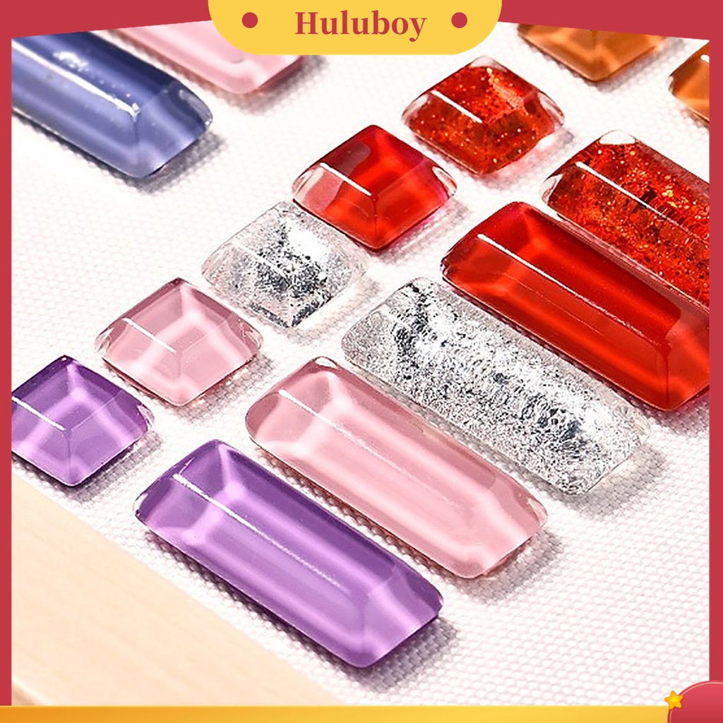 Huluboy Huluboy♡ 24pcs / Set Stik Display Kuku Palsu Transparan Aneka Bentuk Untuk Latihan Nail Art / Manicure