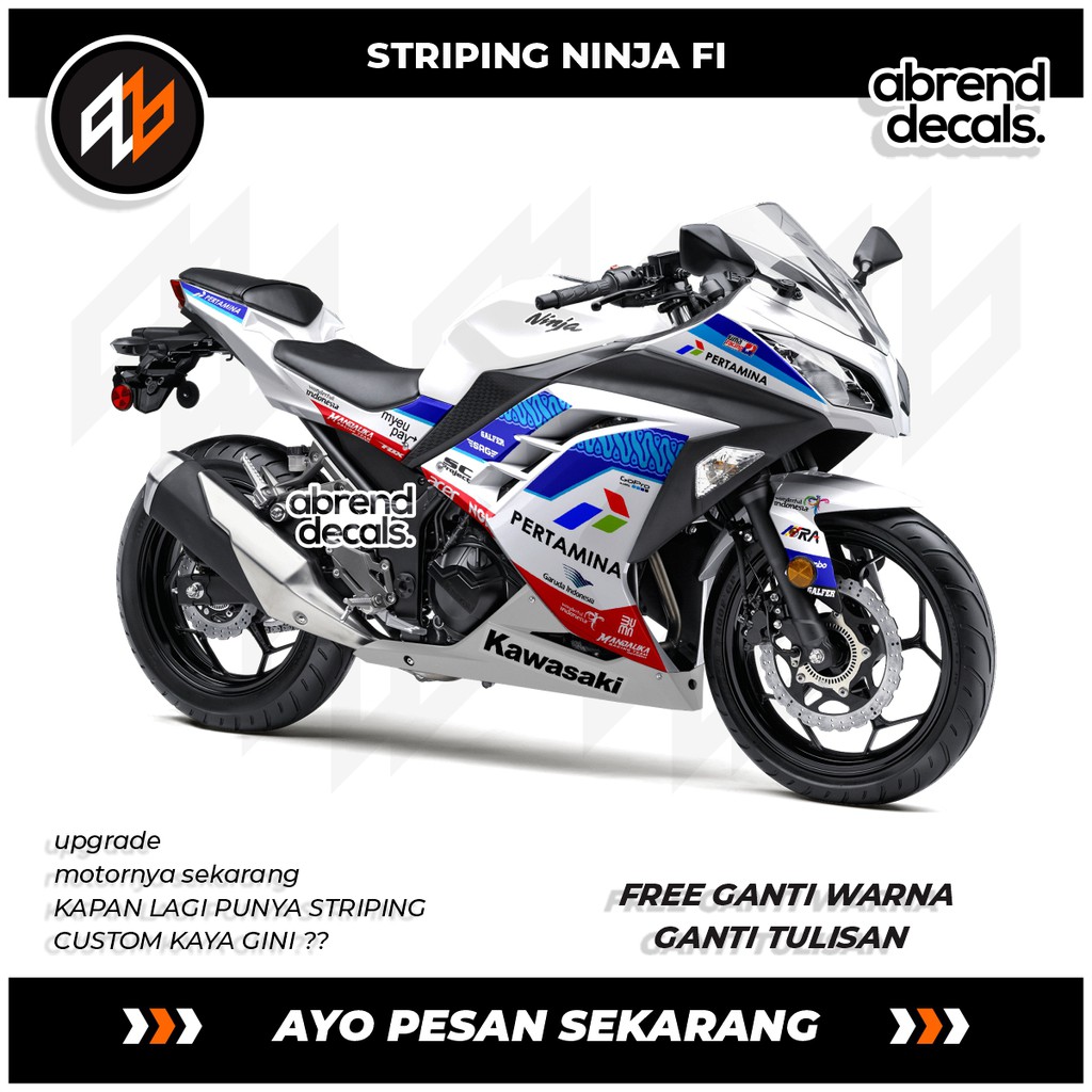 STRIPING NINJA FI PERTAMINA MOTO GP MANDALIKA/ STIKER NINJA FI / mandalika racing team PERTAMINA