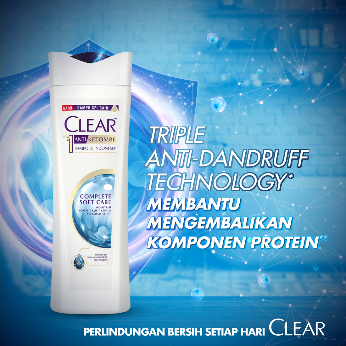 Clear Anti Dandruff Shampo Anti Ketombe Complete Soft Care 160ml Membunuh Bakteri Shopee Indonesia