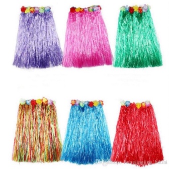 rok hawai rumbai rumbai dari tali rafia untuk pentas anak