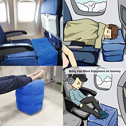 ULTIMA Flight Buddy inflateable foot rest Blue mirip plane pal jet kid kooshy fly tot (FREE pompa)