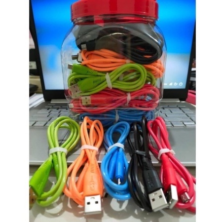 Kabel Data  Autentic Warna Model Bulat Toplesan usb micro ( 1 Topless Isi 50 Pcs) - PER TOPLES