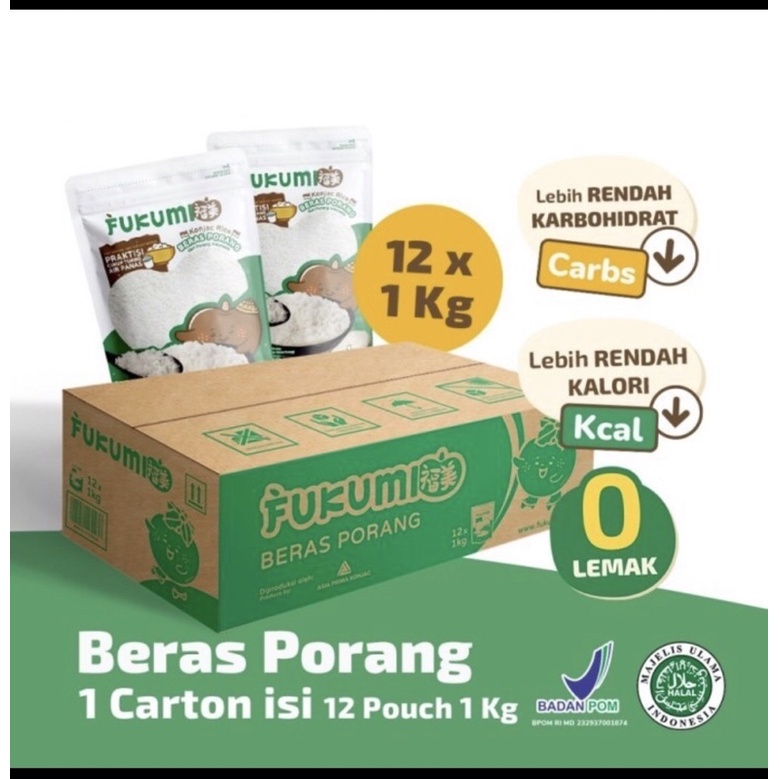 

FUKUMI BERAS PORANG 1KG 1KARTON MURAH