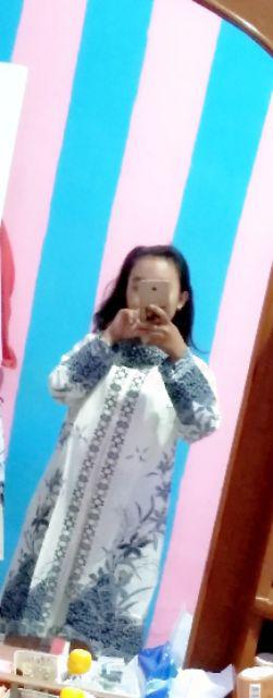 Tunik Cibulan Anggrek Putih #2 Tunik Batik Cantik Tunic Batik Tutrleneck Muslim Seragam Batik