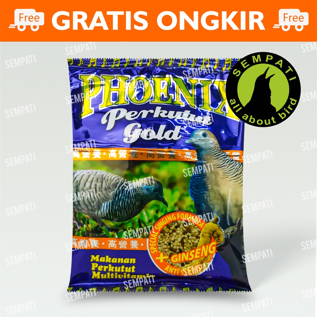 PHOENIX PERKUTUT GOLD PAKAN BURUNG PERKUTUT MILET CAMPUR PHOENIK PLUS GINSENG MAKANAN DERKUKU GLDPK