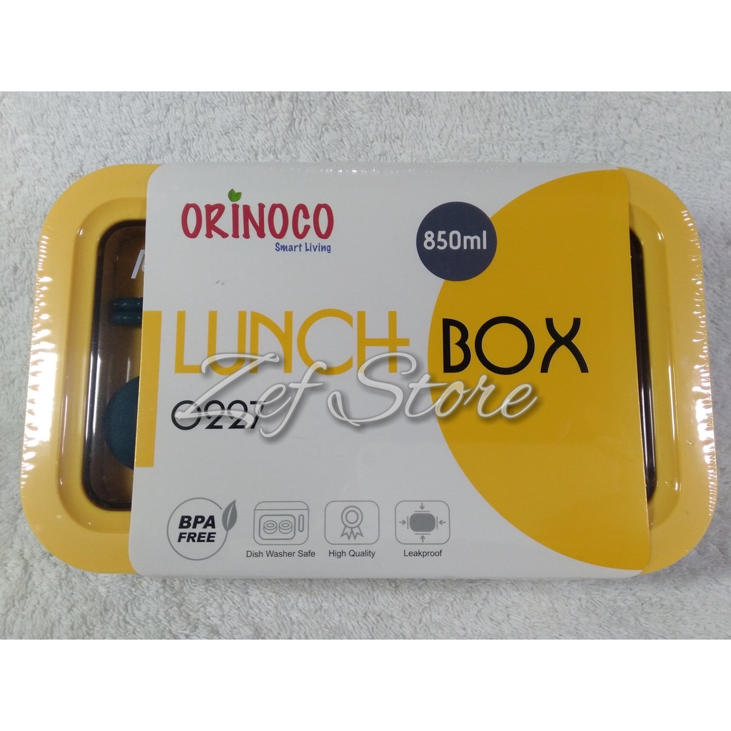 [ORIGINAL] Wadah Kotak Makan Lunch Box Lunchbox Set Orinoco 0227 850ml - Yellow