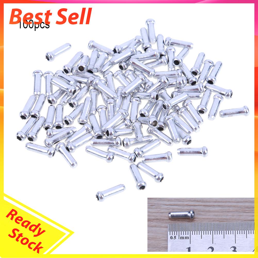 100pcs Tutup Ujung Kabel Rem Sepeda Bahan Aluminum