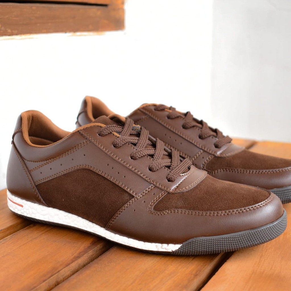 Haze Brown | Sepatu Casual Sneakers Running Boost Ori Pria Cowok Lokal Footwear Lari | FORIND Volve