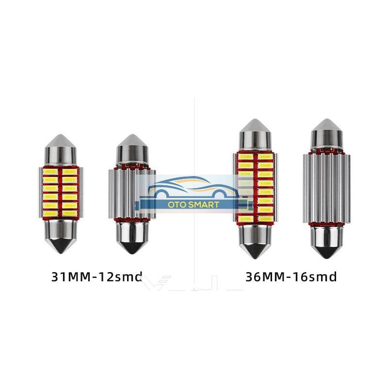 Lampu LED Plafon Kabin Mobil 4014/ 31MM 12SMD &amp; 36MM 16 SMD Headsink Light Canbus Feston