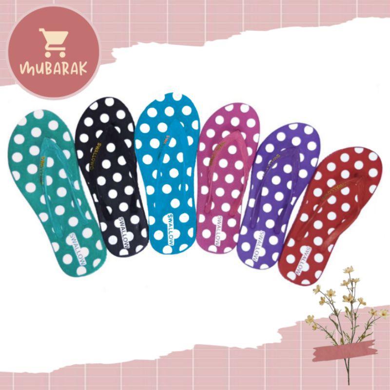 SANDAL JEPIT WANITA SWALLOW POLKADOT