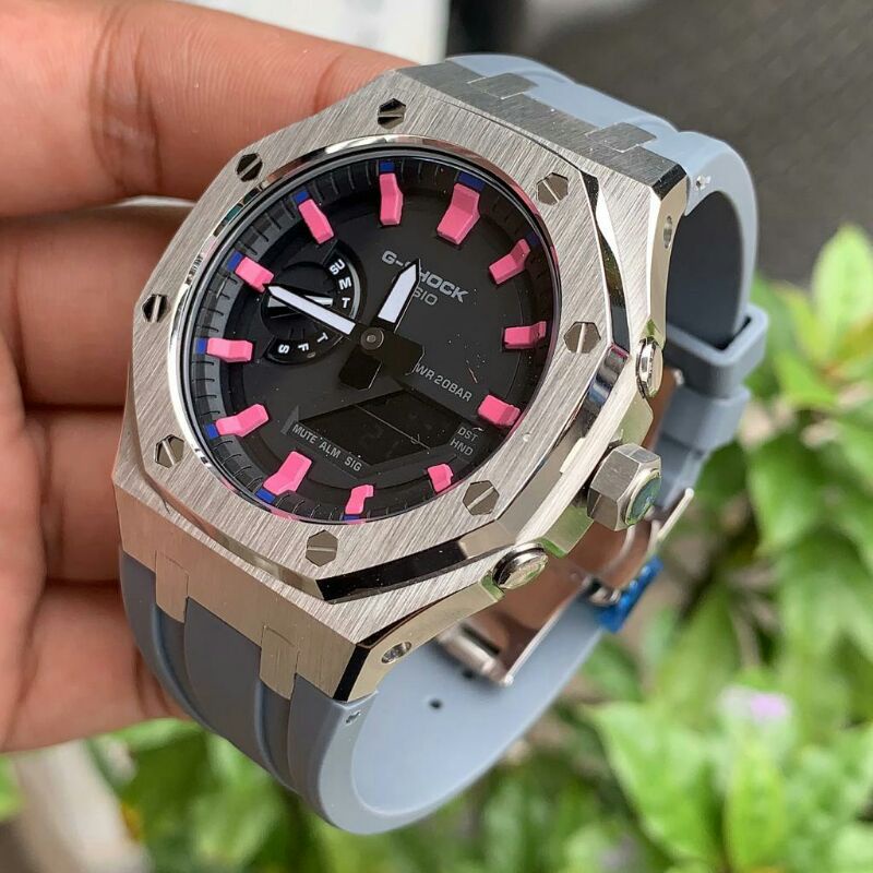 Jam casio G-shock GA2100 custom strap dan bezel