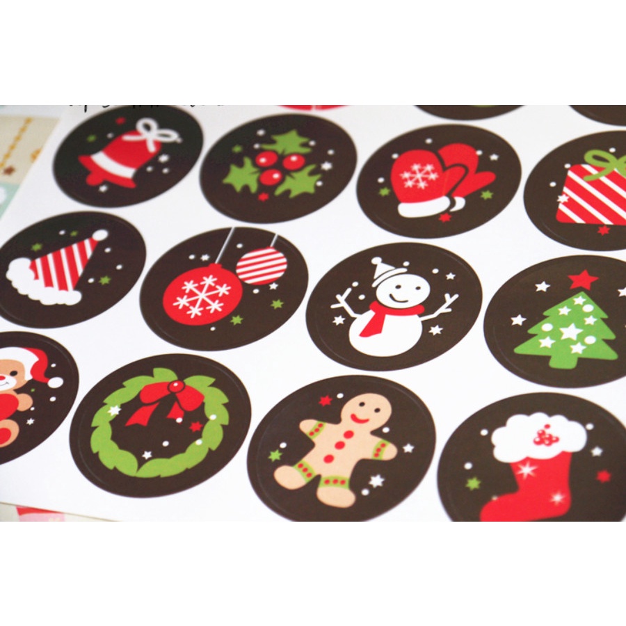 

stiker natal , stiker kado natal stiker kotak kado tema natal rudolft