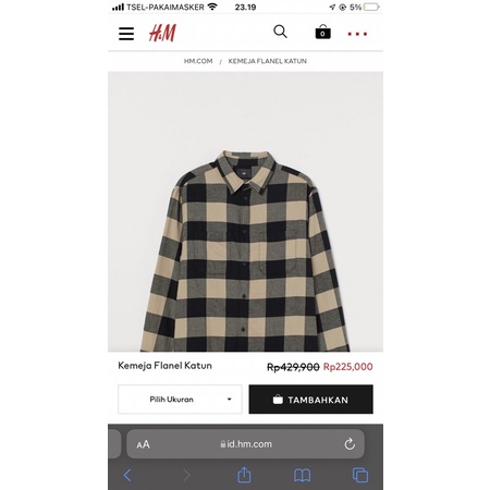 Kemeja flanel h&m