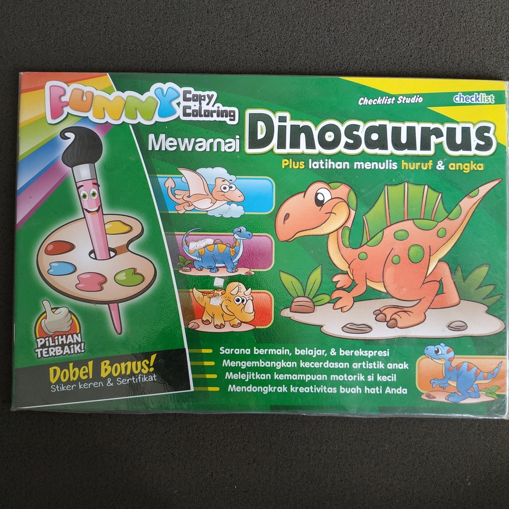 Buku Anak Paud Tk Funny Coloring Mewarnai Dinosaurus Shopee Indonesia