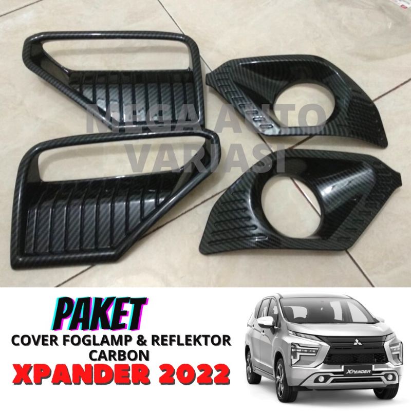 paket cover foglamp + Cover reflektor belakang Xpander 2021 2022 Chrome &amp; Carbon