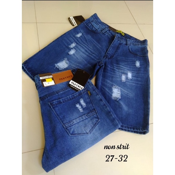 Celana jeans Pendak Sobek&quot;  pria /jeans cowok pendek distro