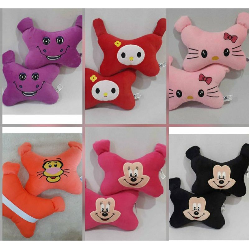 DREAMTOYS96 boneka bantal mobil mickey minnie tiger barney melody hello kitty