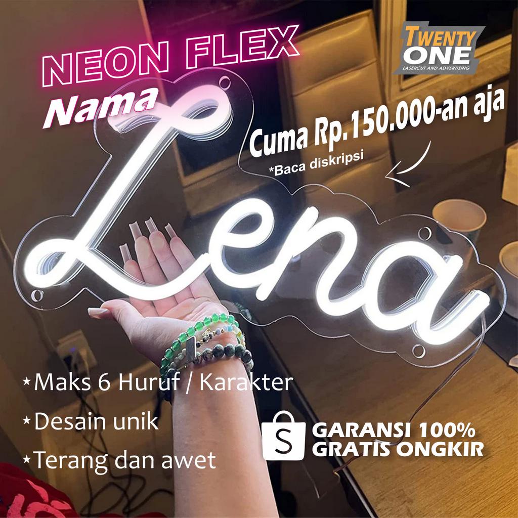 Neon Flex Custom Nama - Neon Flex Akrilik - Neon Flex Dekorasi Cafe