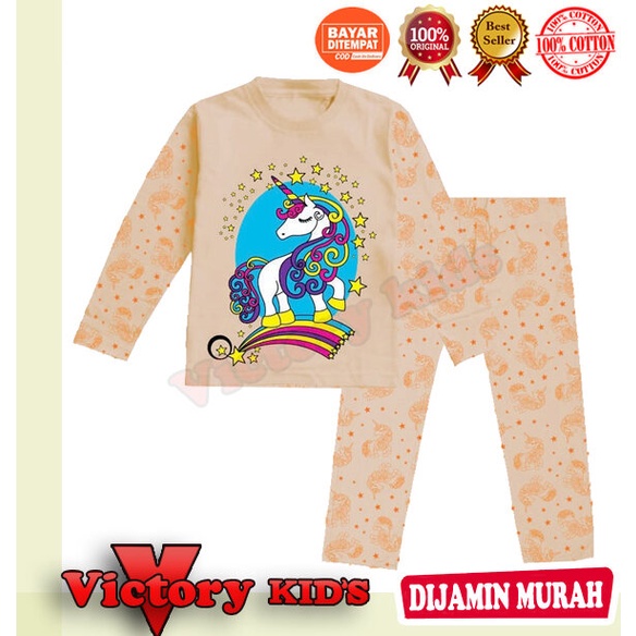 Victory kid's setelan/piyama tangan panjang anak perempuan 1-10 thn