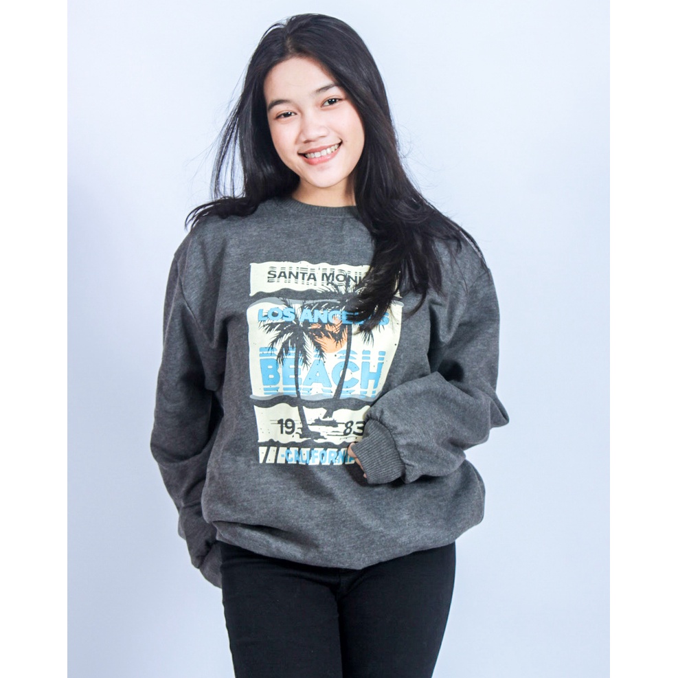 Baju atasan wanita terbaru Sweater Oversize Wanita Baju Wanita Santa Monica Sunset LA