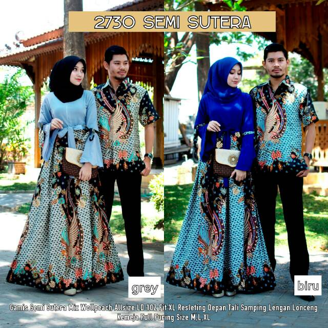 Kode 2730 couple batik bahan semi sutra