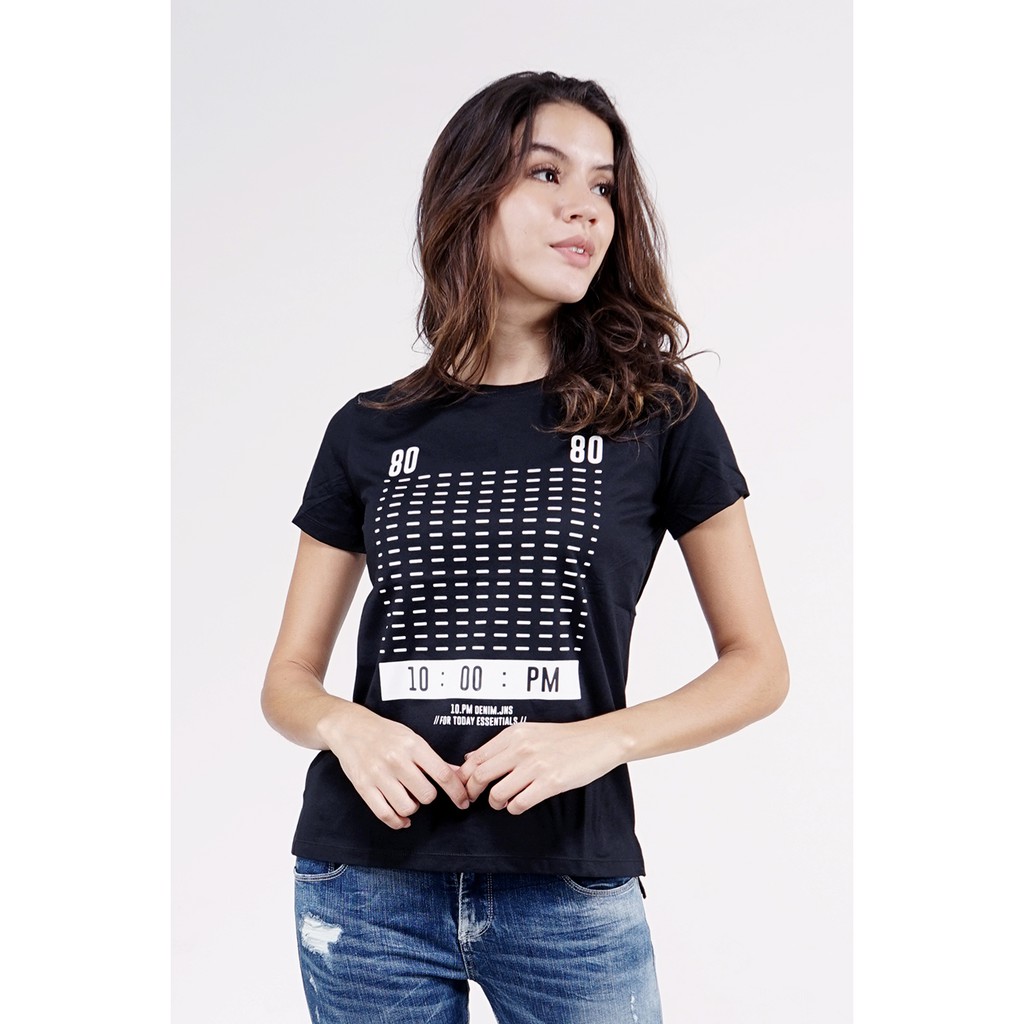 10PM Kaos Wanita Epoch Black 12081P4BK