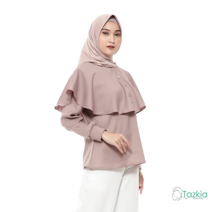 COXce Atasan Muslim Wanita | Button Cape | Blouse Original | Tazkia Hijab - Hitam