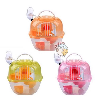 Kandang Hamster Apple / Pet Cargo + Tempat Makan Minum Rumah Hamster