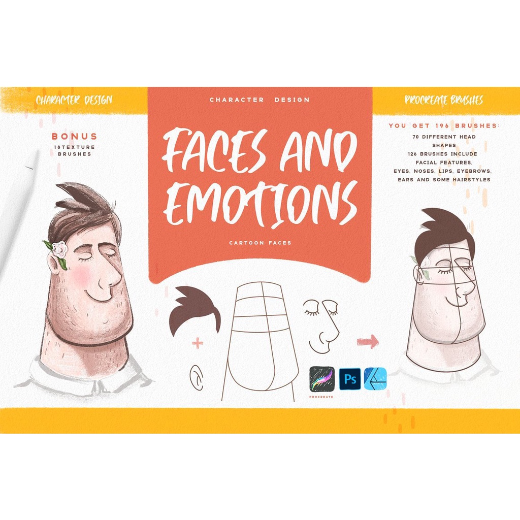 Procreate Brush - Faces &amp; Emotions Procreate Brush