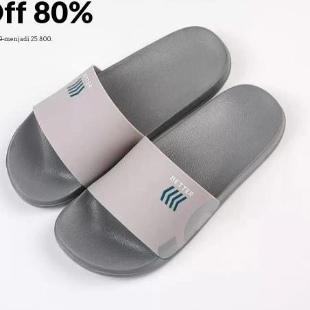 Harga Murah Sandal Karet Slop Pria Better Premium - Abu-abu, 39