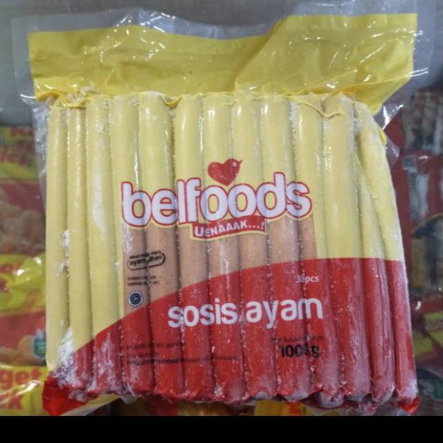 

Belfoods sosis ayam long 1kg isi 30