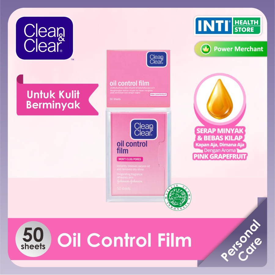 Clean &amp; Clear | Oil Control Film - Pink (50 sheet) | Kertas Minyak | Kertas Penyerap Minyak Wajah