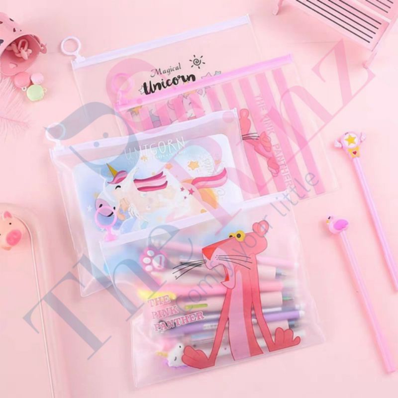 

Zipper Bag Unicorn Pouch Tempat Pensil Transparan Pouch Serbaguna Pencil Case Pouch Tas Kosmetik Transparan Motif