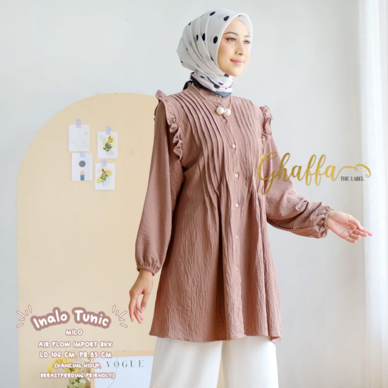 INOLA TUNIK BY GHAFFA THE LABEL (TUNIK MUSLIMAH) Tunik wanita airflow