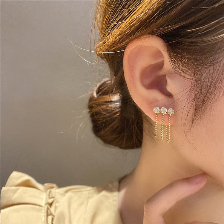 Anting Rumbai Bahan Sterling Silver Untuk Wanita