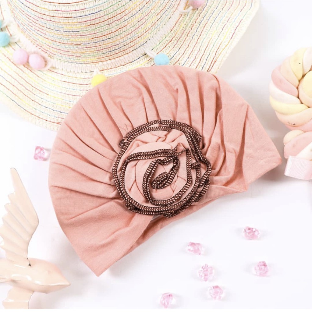 Petite Mimi Rose Turban / Turban Mawar 0-2 Tahun Comfortable &amp; Cute