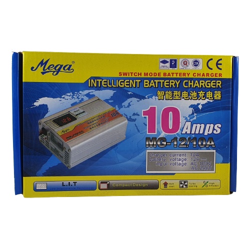 Charger Aki 12v 10a Mega Battery Charger Cas ACCU Motor Mobil MG-1210A