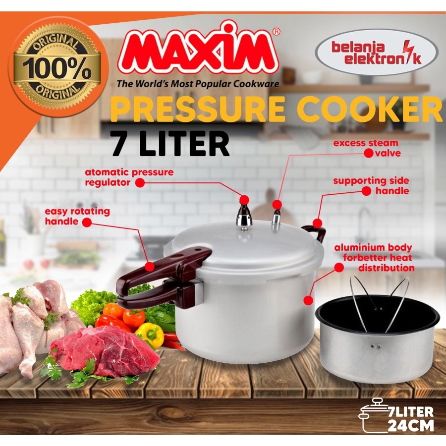 Maxim Panci Presto 7Liter Dimensi 24cm Berkwalias Garansi Original