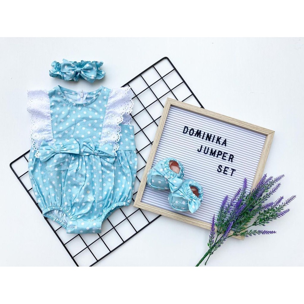Dominika / VALENTINA / TALITHA  / GEMPITA LOVE Baju Setelan Jumper Rok Bunga Bandana Sepatu Pergi Lucu Fashion Anak Bayi Perempuan Cewek-2