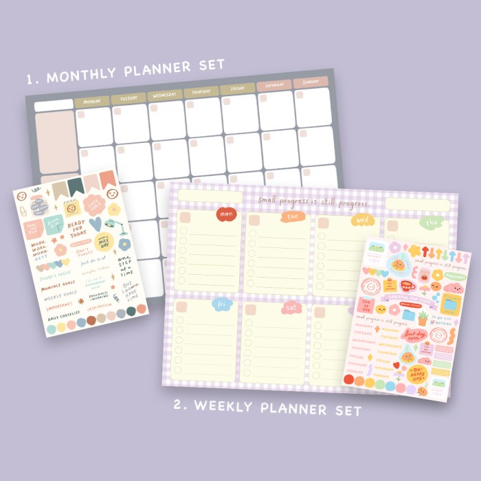 

Moon Pancake Monthly and Weekly Planner Bundle Set - Grey promo
