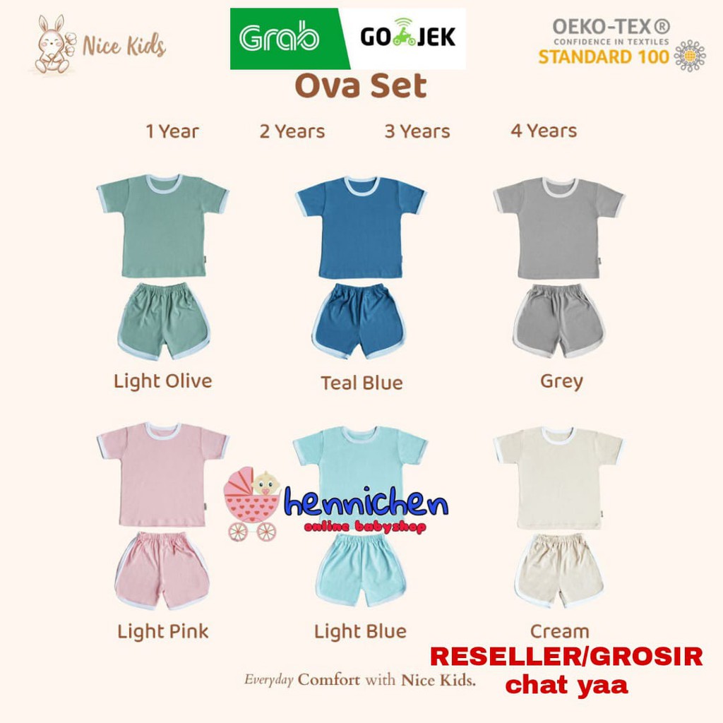 NICE KIDS Ova Set Setelan Bayi Setelan Anak Baju 1-4 Tahun