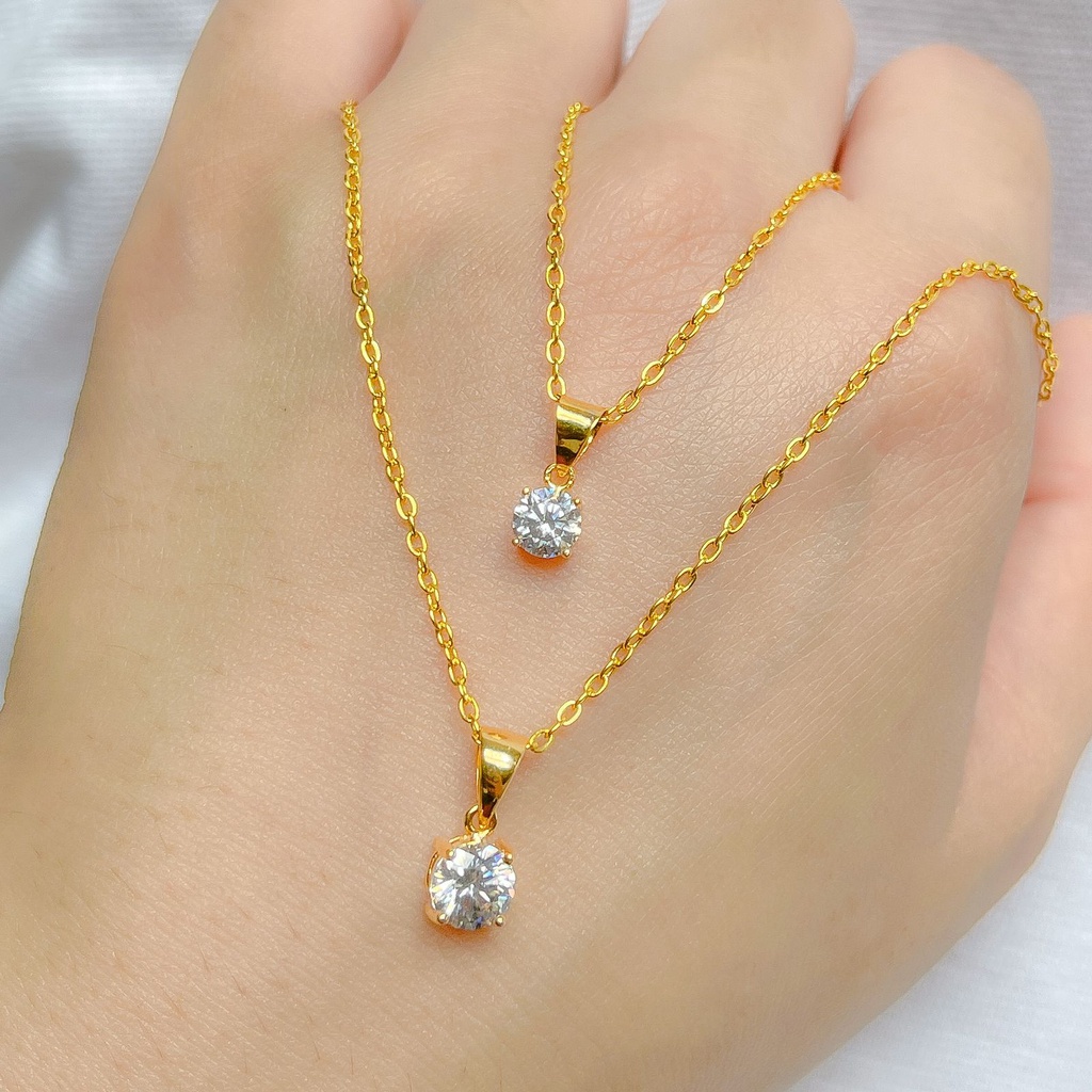 Kalung liontin anak dan dewasa emas asli solitaire kadar 700 70% 16k rantai polo hollow mainan mata 1 classic setengah 0,5 gram gr g ringan