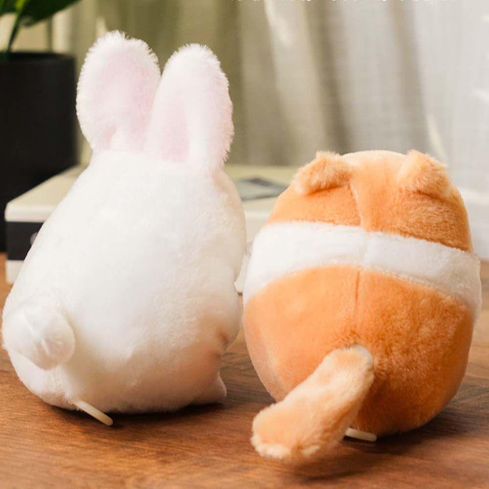 Needway   Mainan Hewan Lucu Lembut Dekorasi Kamar Tidur Hadiah Ulang Tahun Tarik String Tail Bergoyang Wag Tail Rabbit Toy
