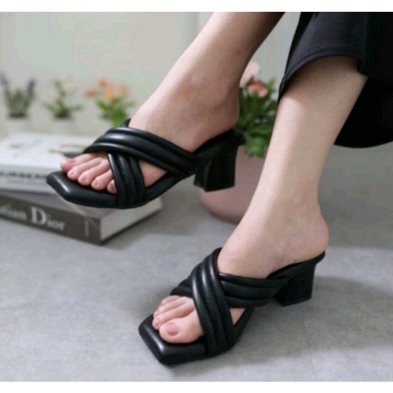 Sandal Wanita Hels Hak Tahu Premium Serlina SDH238