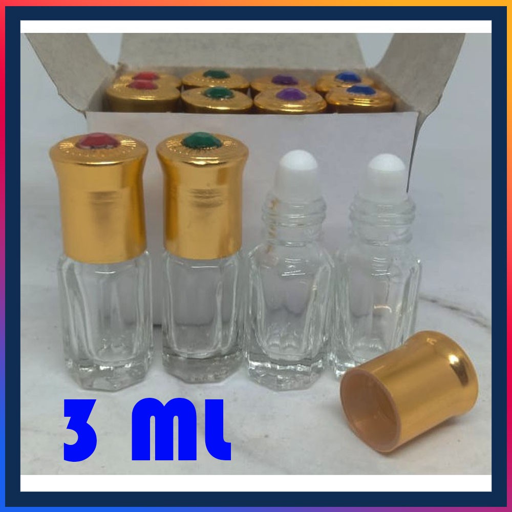 BOTOL PARFUM KACA KOSONG ROLL ON 3 ML