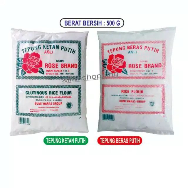 

Tepung beras/ketan rose