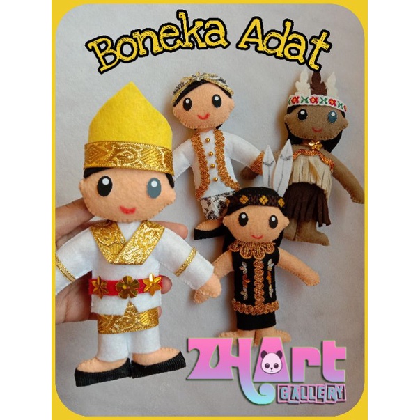 Boneka flanel custom baju adat