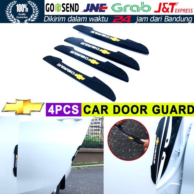 4PCS Logo Chevrolet Door Guard Pelindung Pintu Mobil Anti Benturan Anti Goresan Pengaman Samping