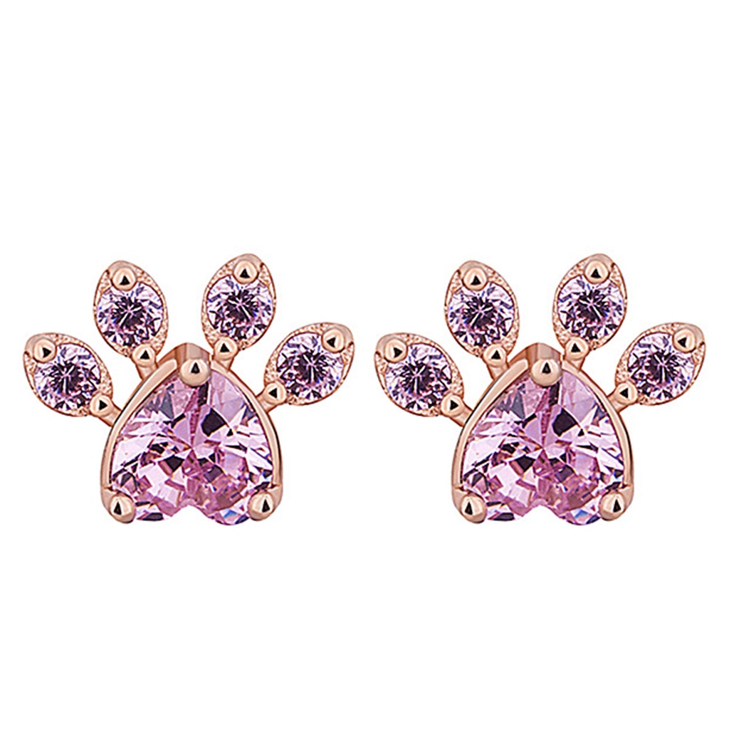 Hu Hu Hu Hu Hu Alat Bantu Pasang Kacamata♡ Cincin Model Terbuka Adjustable Desain Telapak Kaki Anjing Hias Berlian Imitasi Untuk Wanita